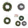 Plush Pvc 11.8-23.6in Christmas Wreath Home Decoration Xmas Gift
