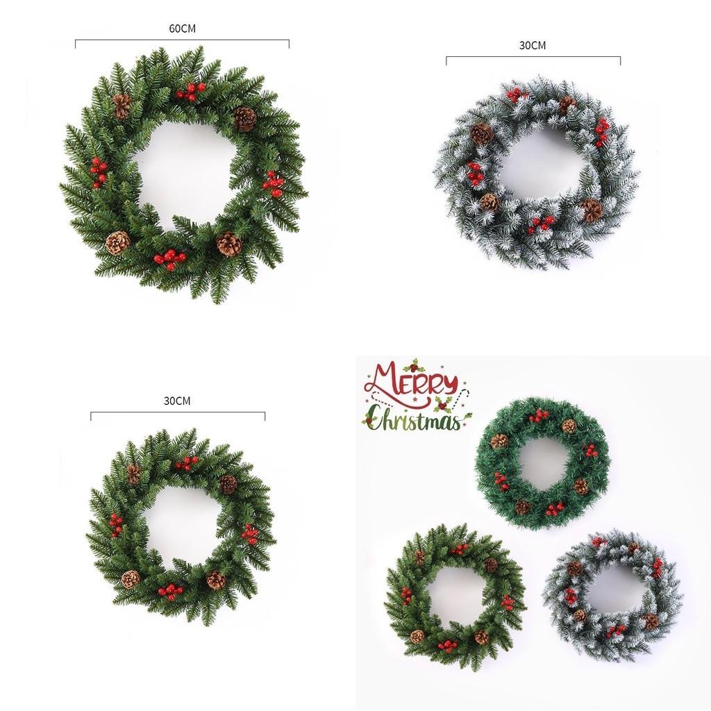 Plush Pvc 11.8-23.6in Christmas Wreath Home Decoration Xmas Gift