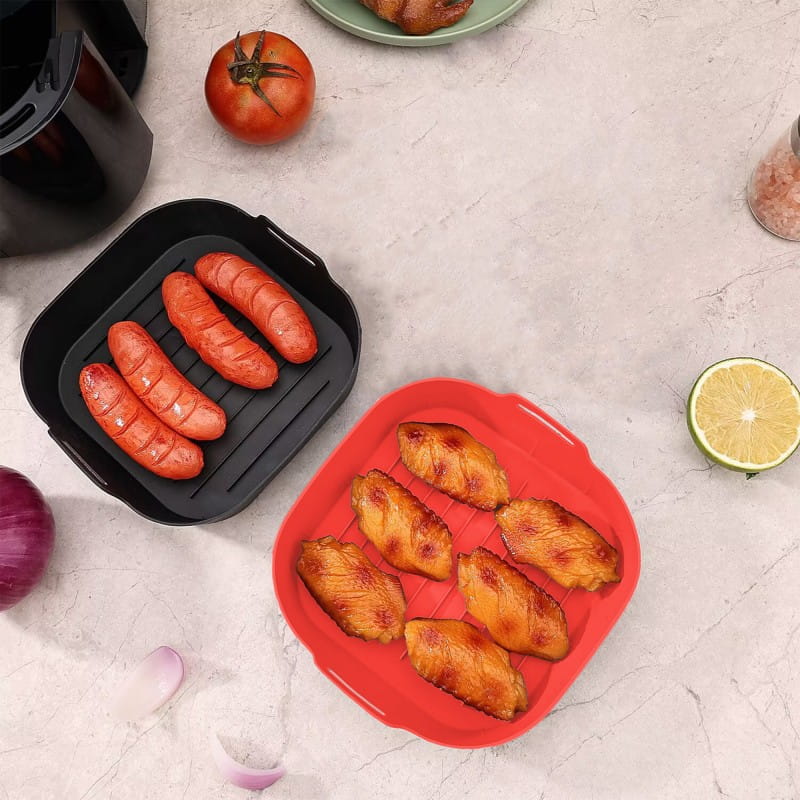 Airfryer inserts silipot square RED