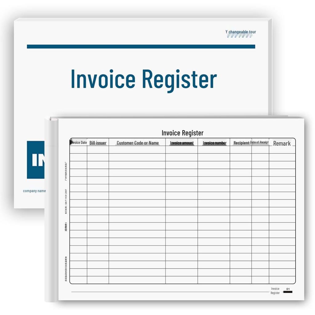 Custom A4 Invoice Registration, Financial & General Invoice Ledger