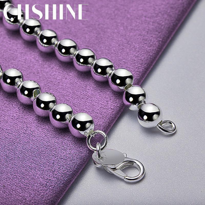 CHSHINE 925 Sterling Silver Beaded Chain Bracelet For Women Men Wedding Party Fashion Charm Jewelry