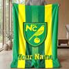 Norwich City Benutzerdefinierter Name Text Flanelldecke Fußball Logo Personalisierte Fleece-Kuscheldecke Besonderes Geschenk für Sofa Schlafzimmer Zuhause