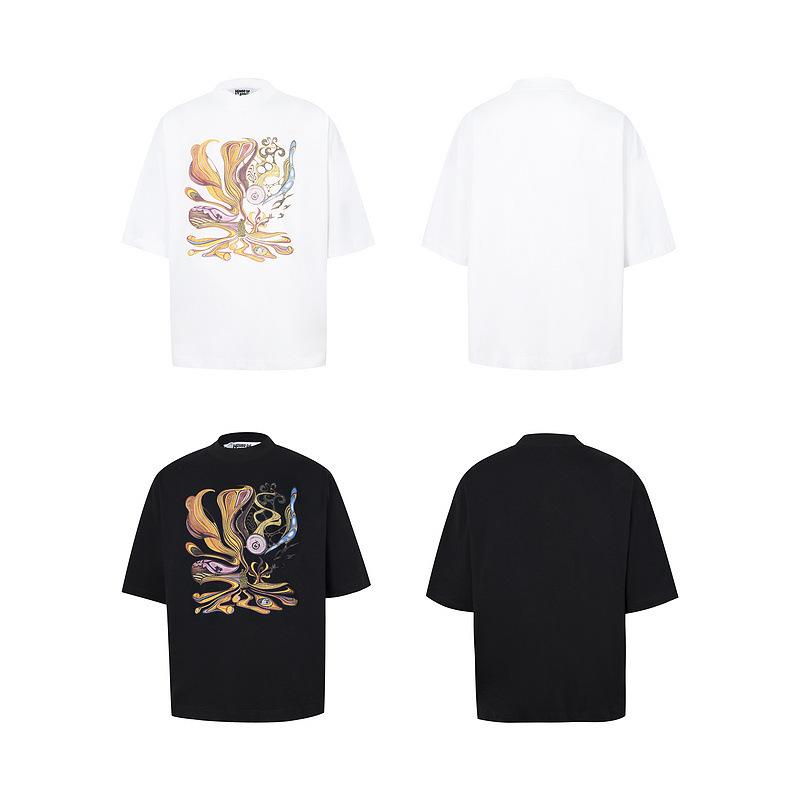 Cross-border trendy brand HOUSE & ERRORS Eye of Truth Letter Pattern Printed Short Sleeve T-Shirt Men's and Women's High Street Half Sleeve