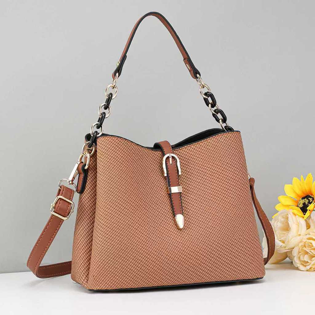 Womens Large Capacity Pu Water Bucket Bag With Zipper Closure For Daily Use