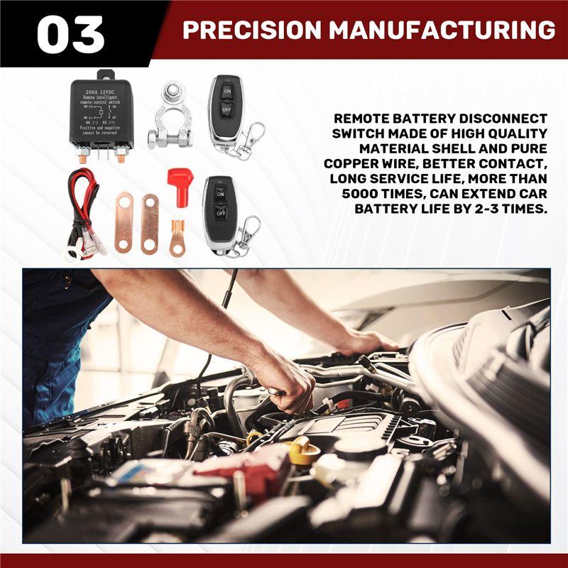 Portable Remote Battery Disconnect Switch Wireless Remote Control Battery Disconnect Switch Automobile Parts