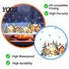 Seasonal Home Decoration Christmas Snow Village Static Window Cling, Glowing Warm Scenery Sticker Snowy Wall Decals for Glass, Snowman House