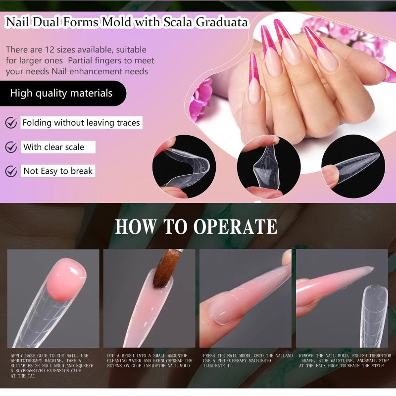 140Pcs/Box Nail Forms Set Colorful Full Nail Forms Top Molds Tips For Nails Gel Extension Forms Fake Building Mold Tools