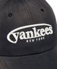 Emelbi Vintage Washed Curve Logo Unstructured Ball Cap Ny (Black)
