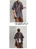 Men's Classic Japanese Retro Plaid Shirt - Short Sleeve, Loose Fit, Casual Summer Jacket.