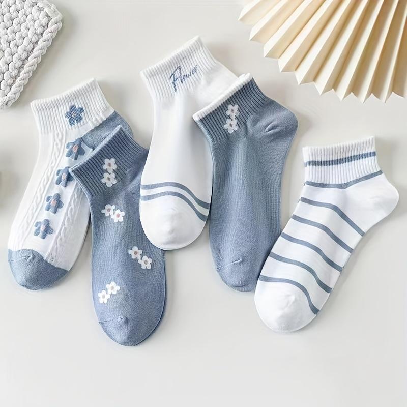 High quality5-Pair/10-Pair Women's Cute Versatile Breathable Casual Sports Fresh Short Socks for All Seasons
