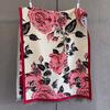 Autumn New Rose Print Shawl Imitation Cashmere Fringed Scarf Women's High-end Cold-proof and Warm Scarf