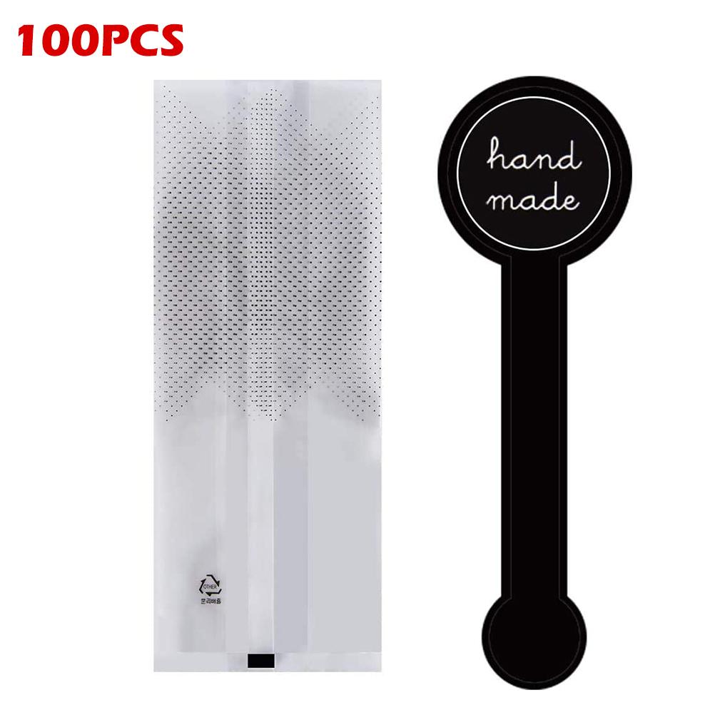 

100Pcs Transparent Plastic Bags for Biscuits Cakes Bread Container Package белый