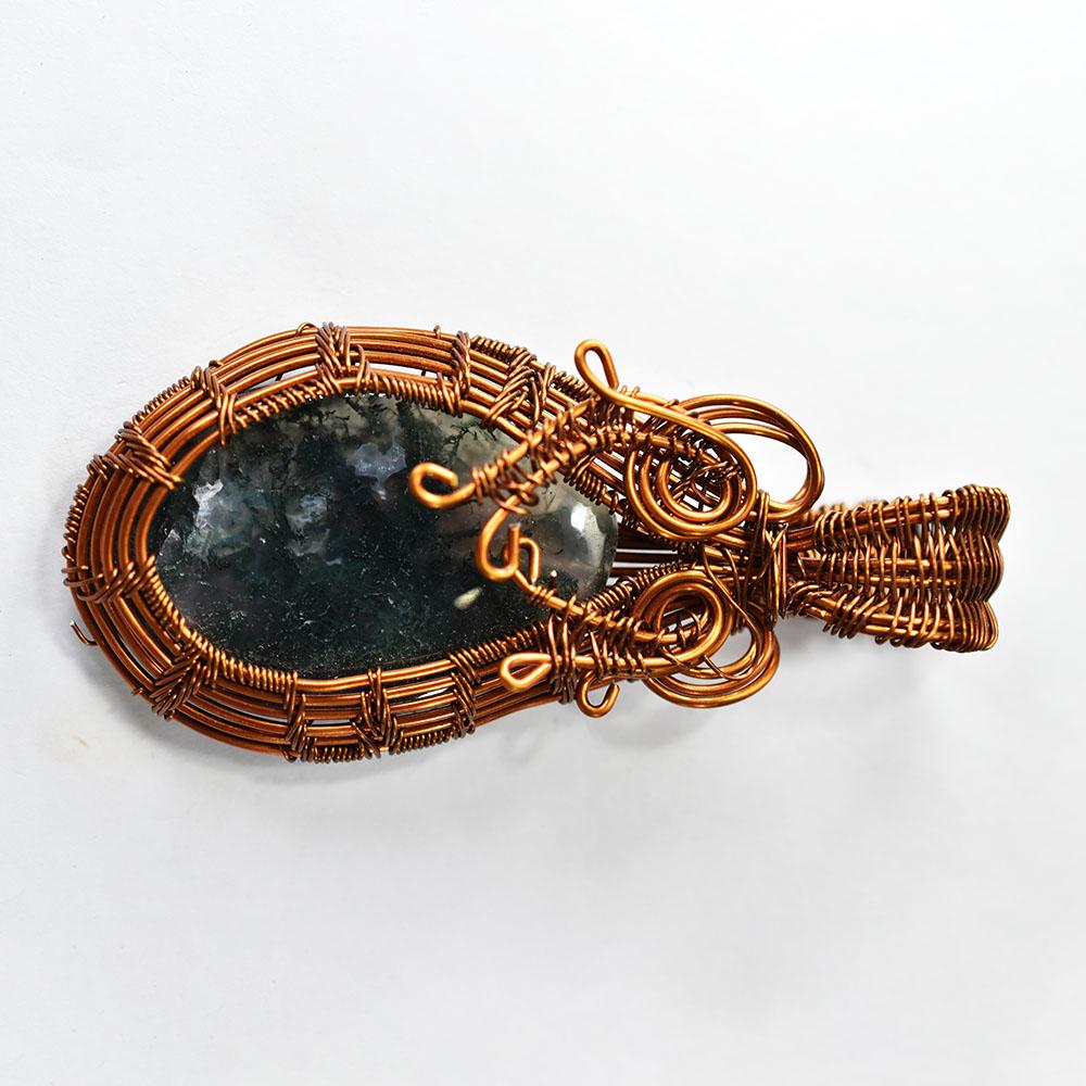 Quality 105 Ct Natural Jasper Oval Cut Copper Wrapped Pendant Gemstone Jewelry Gift