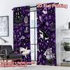 2D FLAT PRINTING 2pcs Curtains (Without Rod) Halloween Pirate Sea Adventure Chic Print Curtains Machine Washable Fabric Curtains