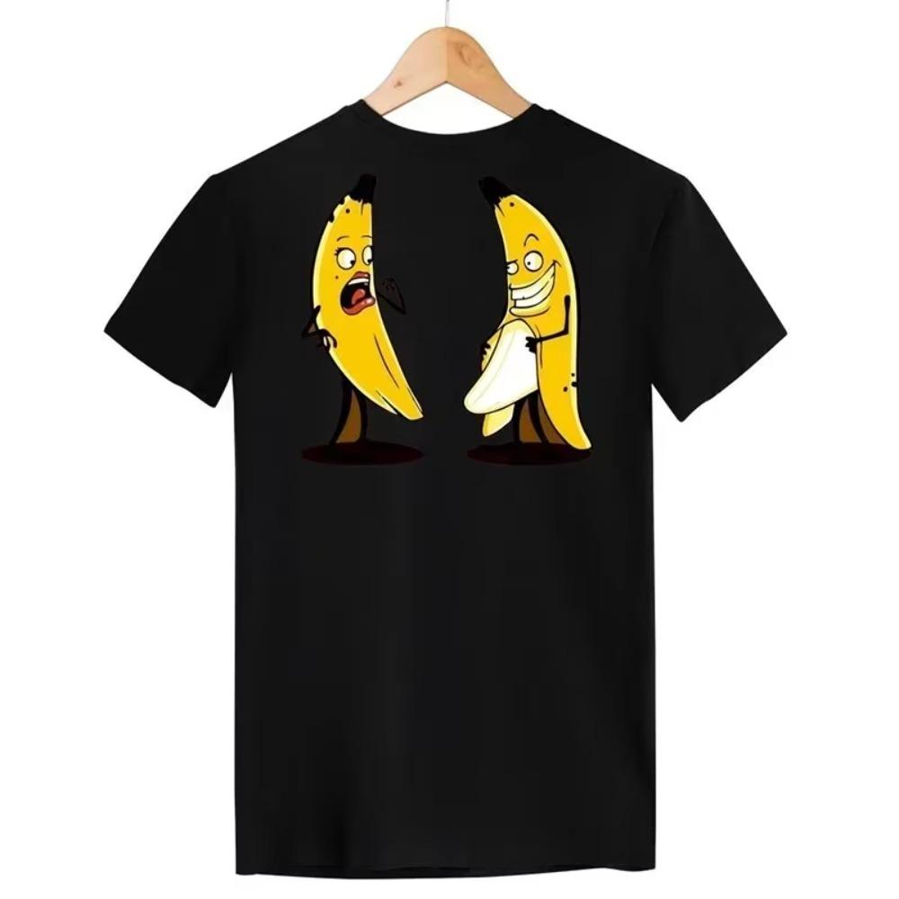 Fun Banana Graphics  Clothing Trend O Collar Short Sleeve Quick Drying Top Youth Vitality Hip Hop Funny Boy T-Shirt