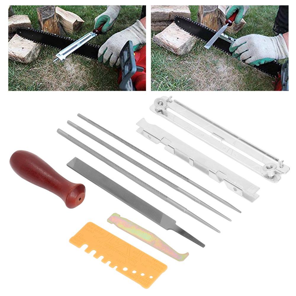 9 PCS 5/32" / 3/16" / 7/32" Chainsaw Sharpener Kit Depth Gauge Round File For Chain Sharpening