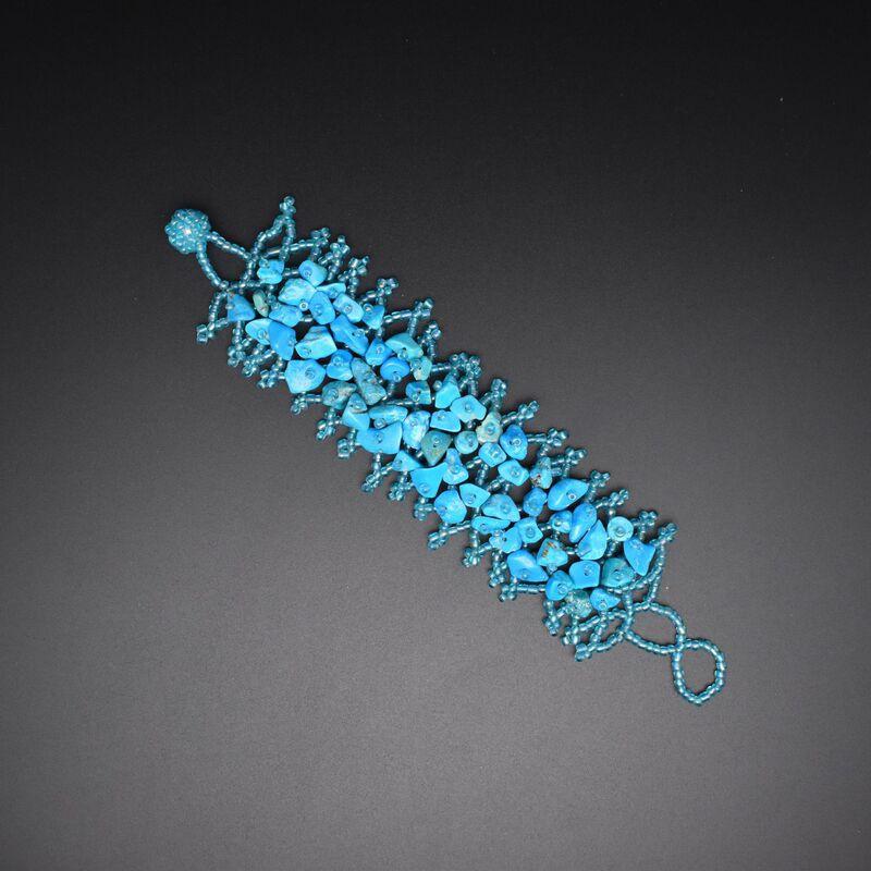 Handmade Bohemian Ethnic Style Beaded Bracelet With Natural Stone Chips Hollow Seed Beads Women Men
