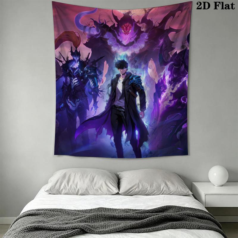 Solo Leveling Tapiz de Pared Estético Colgante de Pared Manta de Tela Impresa Tapices Decorativos para Dormitorio Sala de Estar Decoración del Hogar