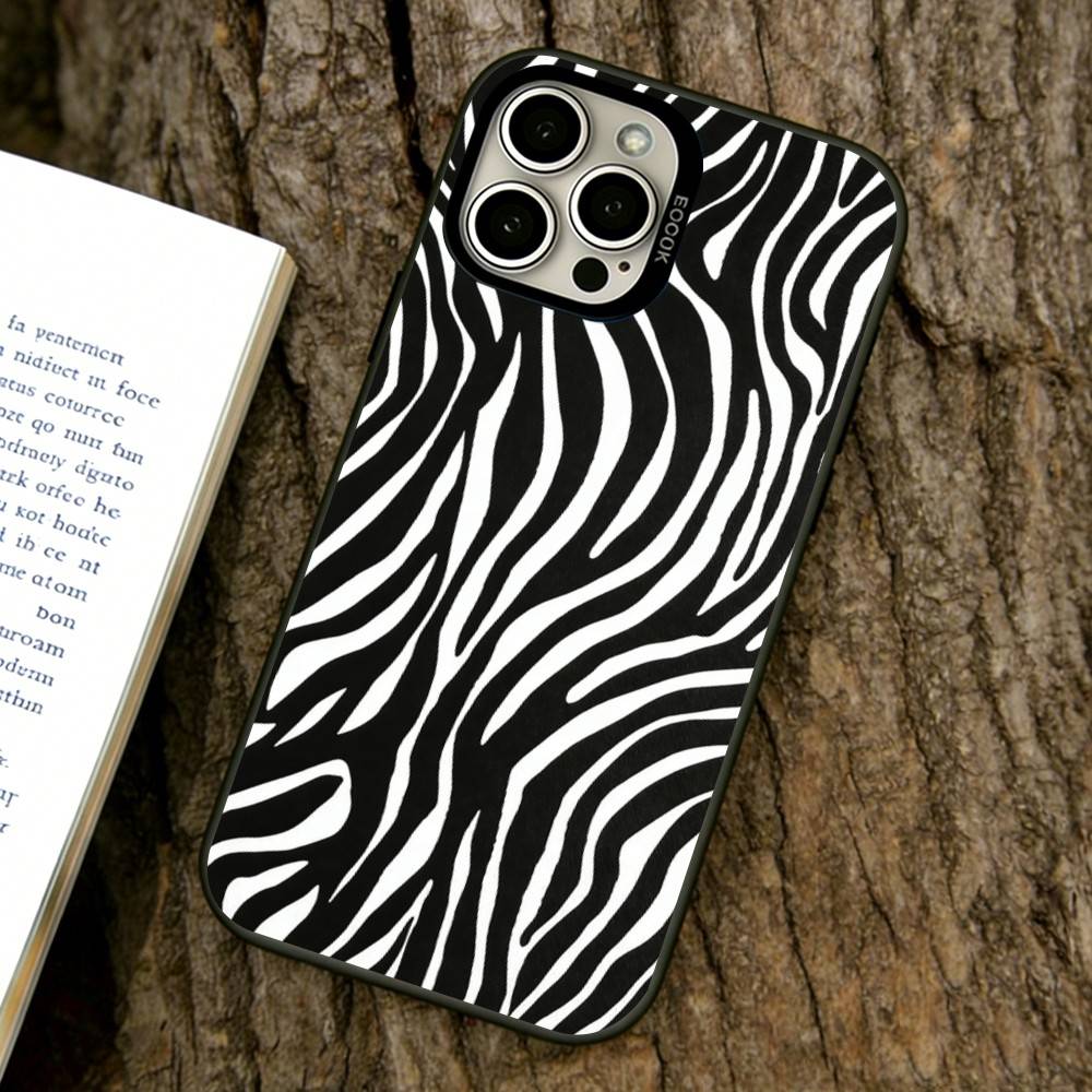 Zebra pattern Phone Case For iPhone 17,16,15,14,13,12,11 Plus,Pro Max,XS,Colorful Silver Phone case Funda Cover