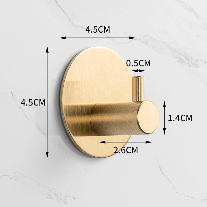 Traceless 304 Stainless Steel Adhesive Hook for Bathroom & Kitchen