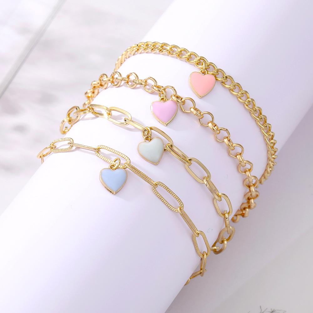 Retro Thick Chain Personalized Bracelet Mixed and Matched Open Bracelet Bracelet Bracelet Stacked Wearing Wind Set Bracelet