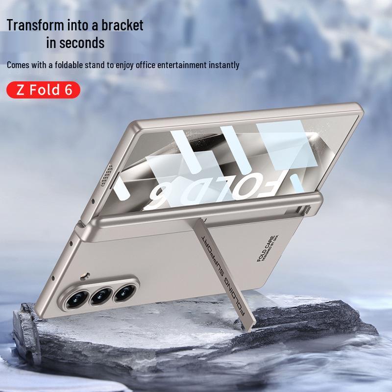 Samsung Z Fold6 Frosted Magnetic Hinge Case with Side Bracket