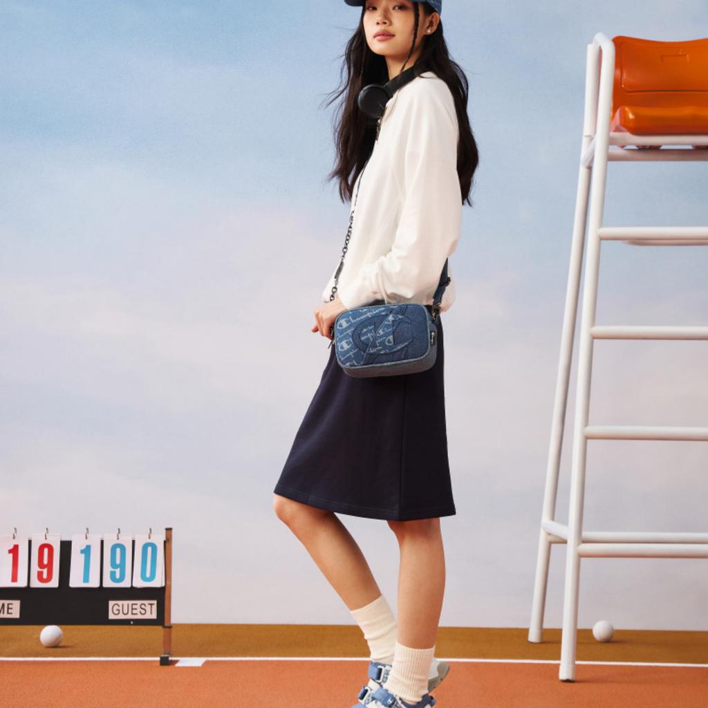 New Champion Fabric Backpack Shoulder Bag Regular Unisex Light Blue Denim/Dark Blue Denim U5BACPU37