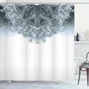 Moroccan Shower Curtain,Floral Art Vintage Style Eastern Architectural Elements Oriental Pattern,Cloth Fabric Bathroom Decor Set
