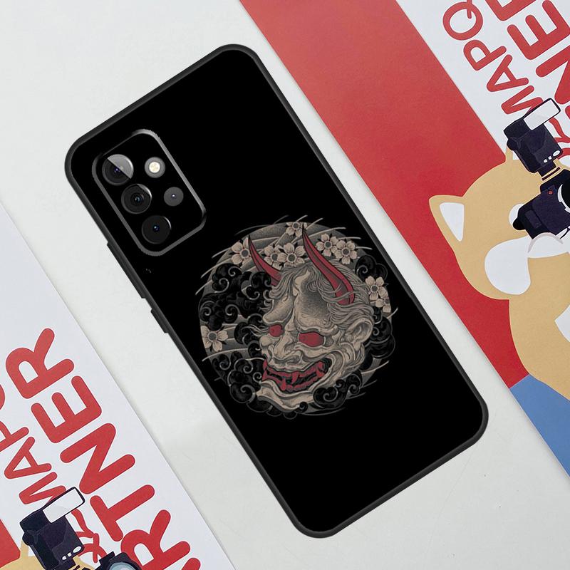 Japanese Oni Hannya Demon Mask Case For Samsung Galaxy A54 A34 A24 A14 A73 A53 A33 A23 A13 A52 A32 A22 A12 A51 A71 Cover