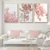 Pink Flower Petals Romantic Wall Decoration Painting Sea Beach Poster and Prints  Wall Art Canvas Living Room Frameless