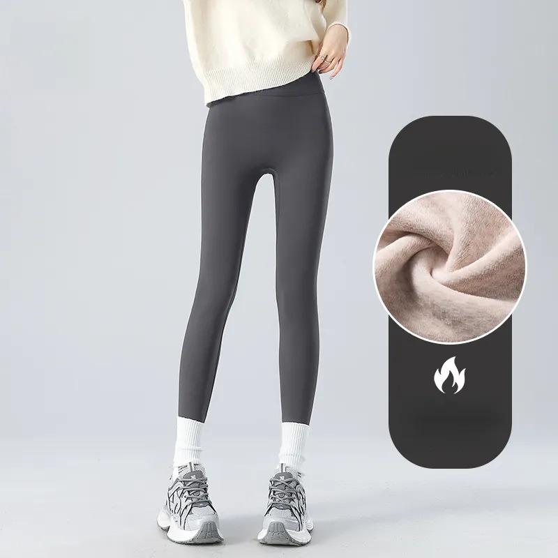 Snowflake Velvet Thickened Seamless Shark Pants for Women, High Waist Tummy Control Slimming Leggings, Autumn Winter Warm Skinny Pants