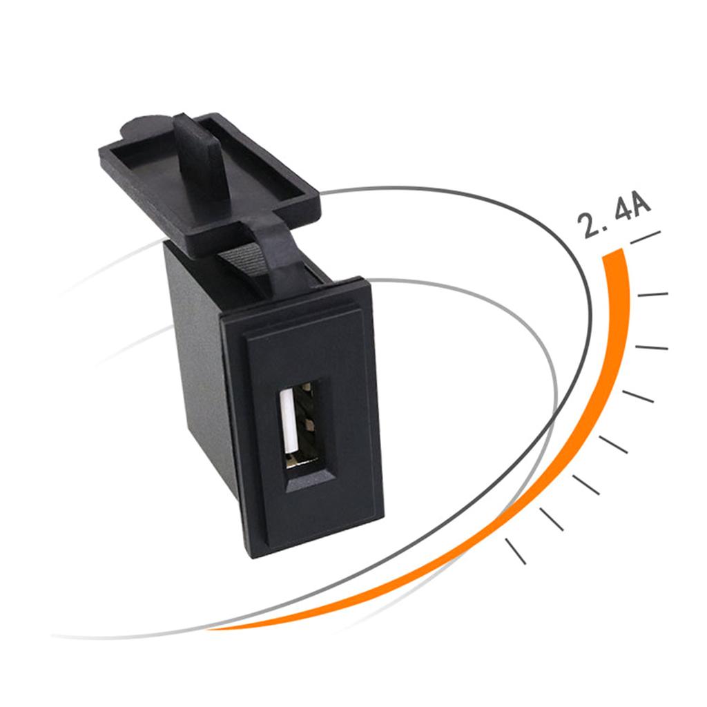 Billader 12/24V Stikkontakt 2.4A Adapter Enkel USB Firkantet Form Vanntett Strømadapter Bryter For Bil Sikkerhetsbeskyttelse