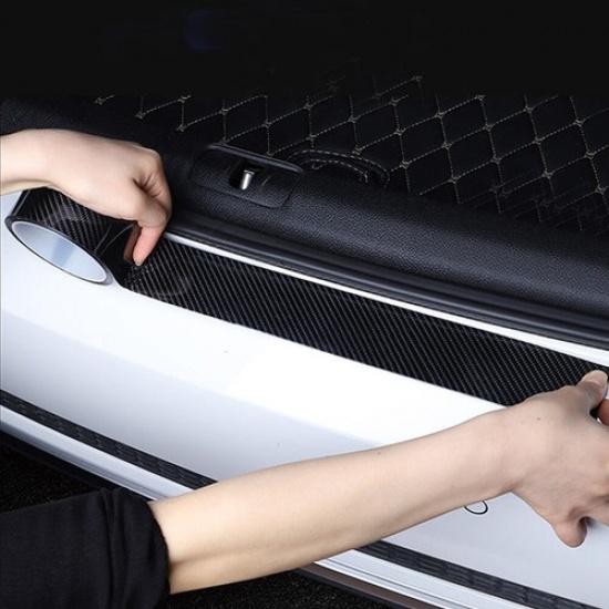 Car Door Sill Scuff Protector Plate Sticker Carbon Fibre Cover Anti-Kick Trims