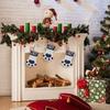 Pet Stockings Christmas Paw Print Christmas Stuffers Sock Holiday Treats Holder For Kids Girls Boys Toddler Mantle Classroom