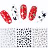 3D Nail Slider Stars Stickers Glitter Glänsande fingernageldekoration för kvinnor