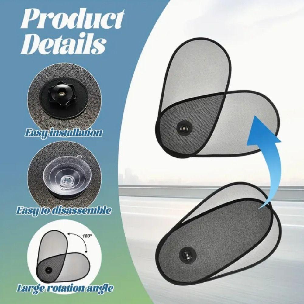 Black Car Window Sun Shade Polyester Windshield UV Protection Shade Car Window Sun Visor