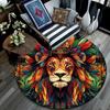 Royal Lion Round Area Rug,Carpet Rug for Living Room Bedroom Sofa Playroom Decor,Non-slip Floor Mat