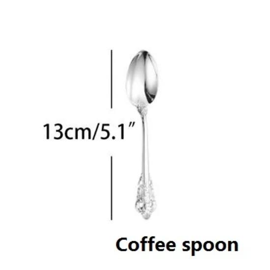 

1 шт. Ретро срібний посуд Вінтажний срібний посуд Нержавіюча сталь Столовий ніж Виделка Ложка Весільні столові прибори Різдвяний вестерн посуд