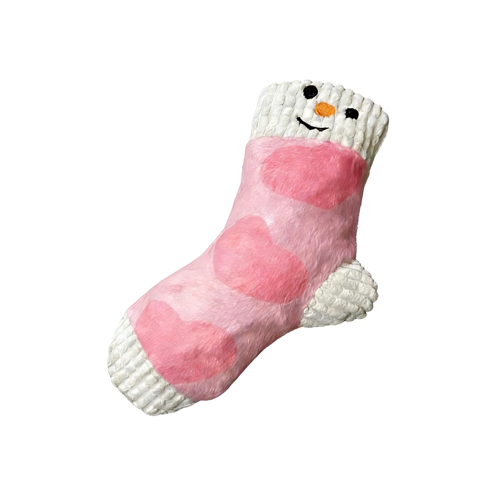 

Cute Sock-Shaped Plush Dog Toy With Squeaker & Snuffle Design, Interactive Chew Toy For Puppies Small Medium Dogs, Soft Corduroy & Plush Material, One Size розовый