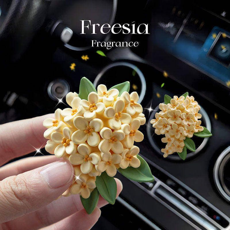2026 Car Air Freshener Vent Decoration Flower Goddess Fragrance Perfume Diffuser Stone Osmanthus High-End Car Accessory Pure White Gardenia (Gardenia in Memory)