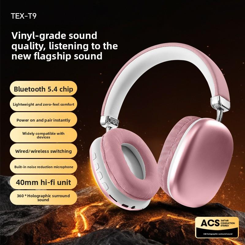 Head-mounted New Wireless Bluetooth Earphones Active Noise Cancelling Gaming Headset Compatible with Android Apple Samsung