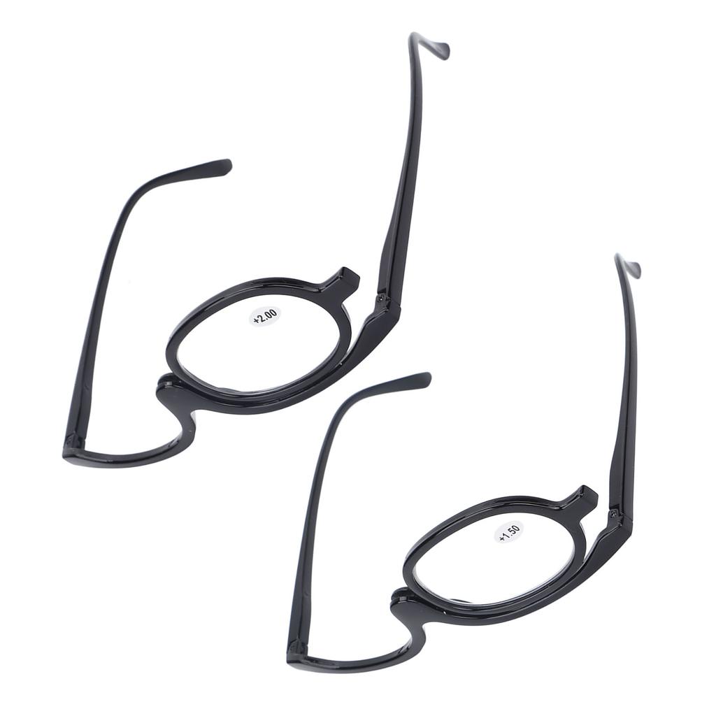Magnifying Makeup Glasses Eye Flip Down Lens Fashionable Makeup Single Sided Glasses Black