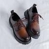 Spring And Autumn Small Leather Shoes Men'S Hong Kong Style Japanese Bright Black Youth Platform British Style Shoes 65225-R