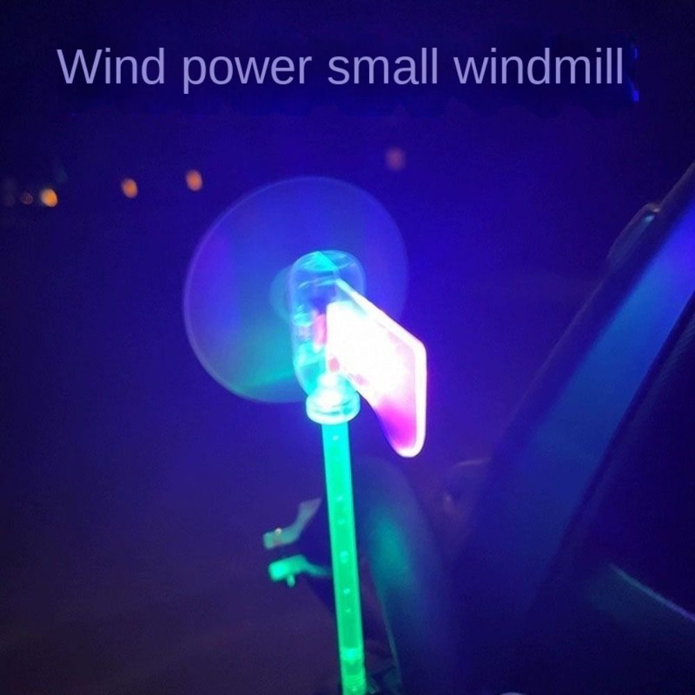 Wind Power Generation Small Windmill Mini Windmill Warning Light New Car Decorations