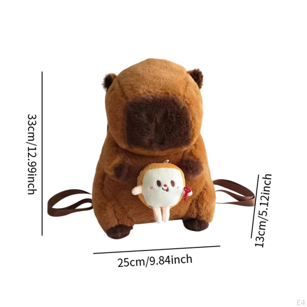 Capybara-Rucksack, Cartoon-Stil, für den Urlaub, Erwachsene und Kinder, leichtes Plüschspielzeug