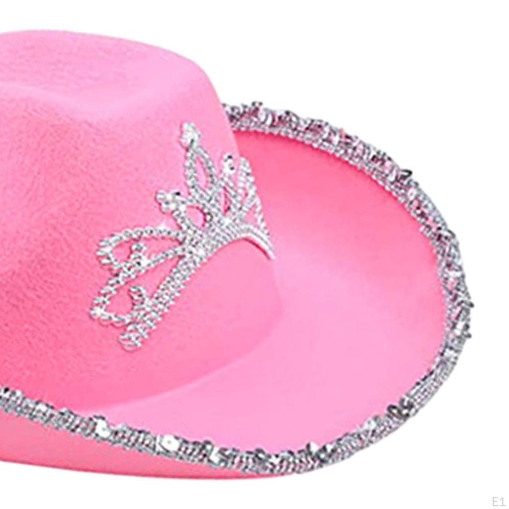 Cowboy Hat Cowgirl Hats Costume Accessories Photo Props Shiny Jazz Sun for Teens Women