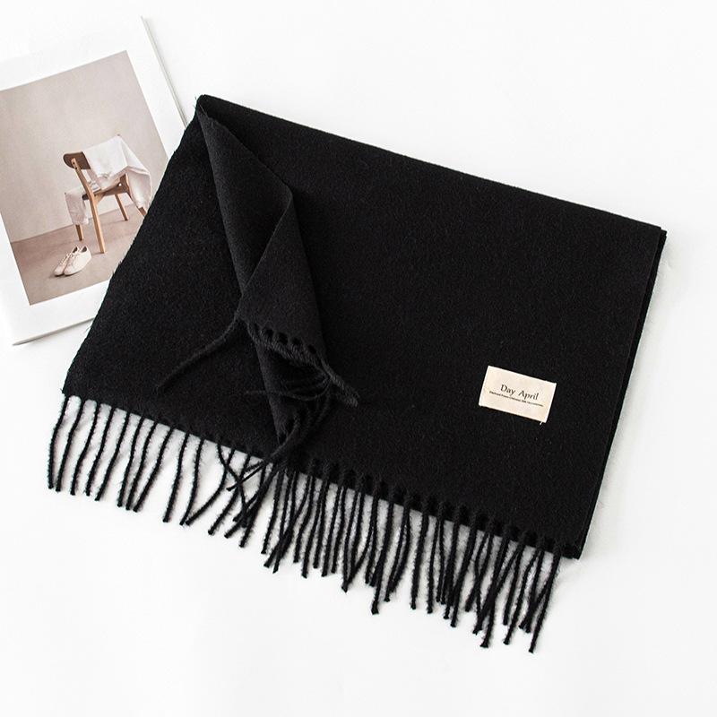 Cashmere feel solid color scarf women's imitation cashmere autumn and winter atmosphere versatile medium and long shawl scarf