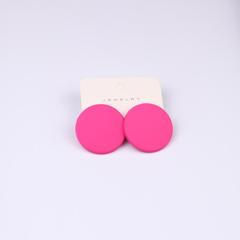 Pinkdudu Candy Color Round Acrylic Stud Earrings Color Sprayed Earrings Cute Simple Casual Earrings PD2232