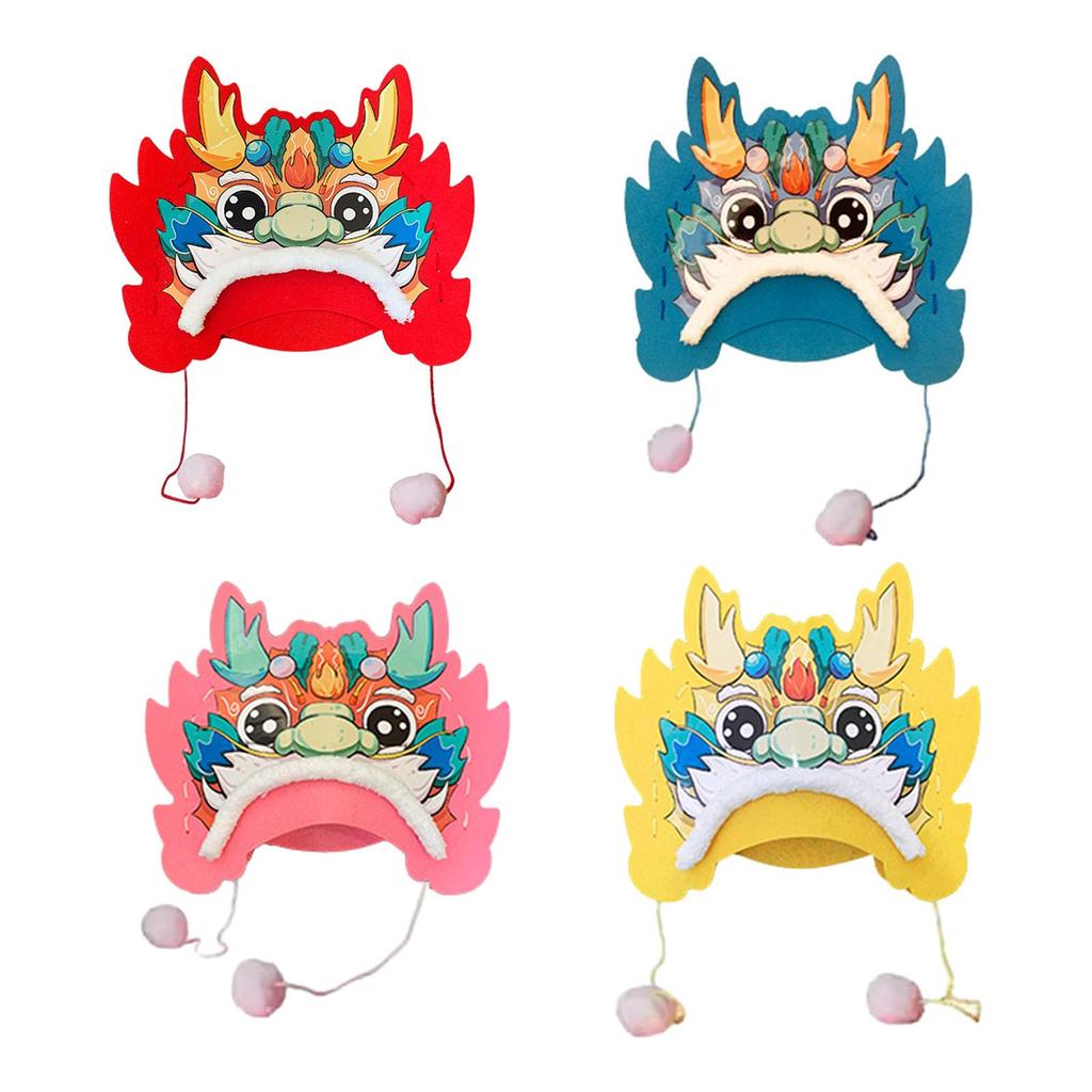 Chinese New Year Dragon Hat Dimensional New Year Party Animal Hat Year of Dragon Cute Year of The Dragon DIY Hat Dragon Head Hat