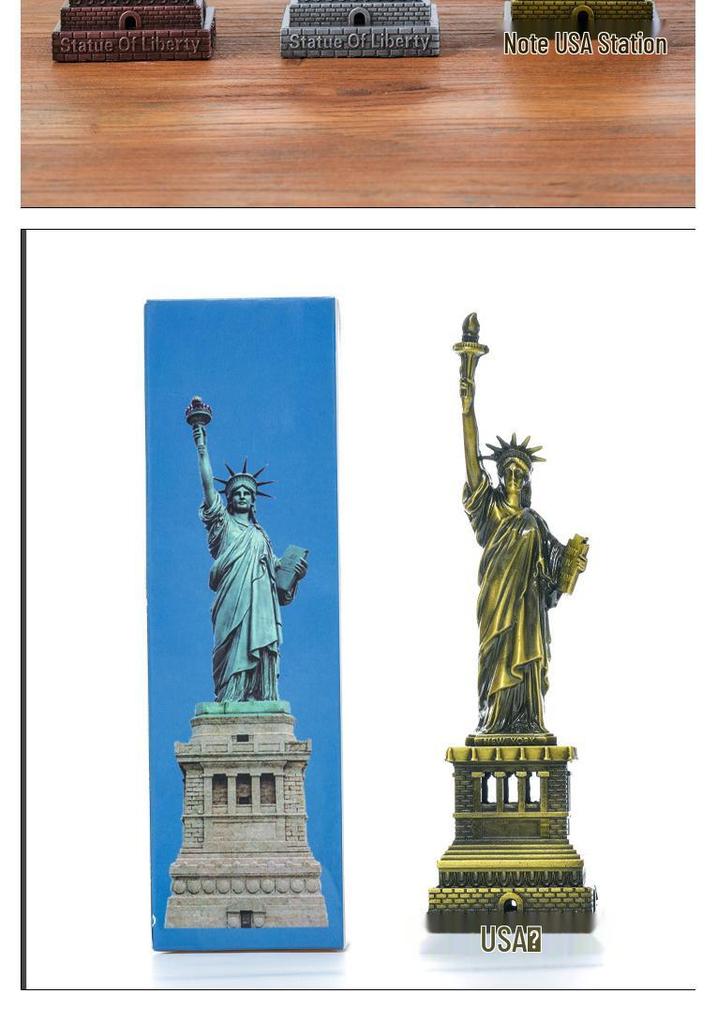 Statue of Liberty Metal Ornament: American Living Room Decor, Desktop Christmas Gift